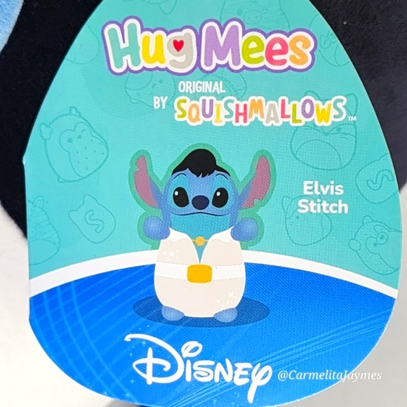 STITCH 🎶 Elvis Stitch 10" Blue & White HugMees Disney X Squishmallow NWT - Picture 3 of 9